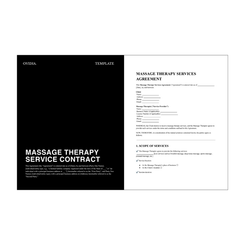 Massage Therapy Service Contract Template