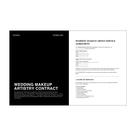 Wedding Makeup Artist Service Agreement Contract Template