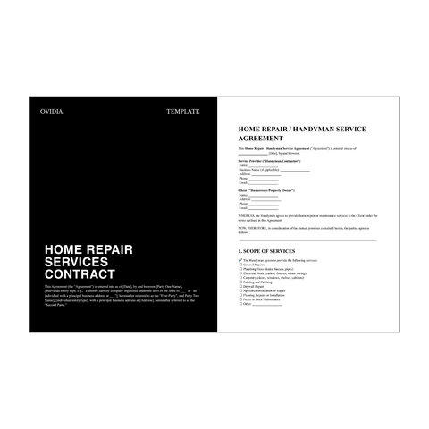 Home Repair And Handyman Service Contract Template