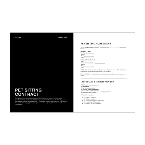 Pet Sitting Contract Template