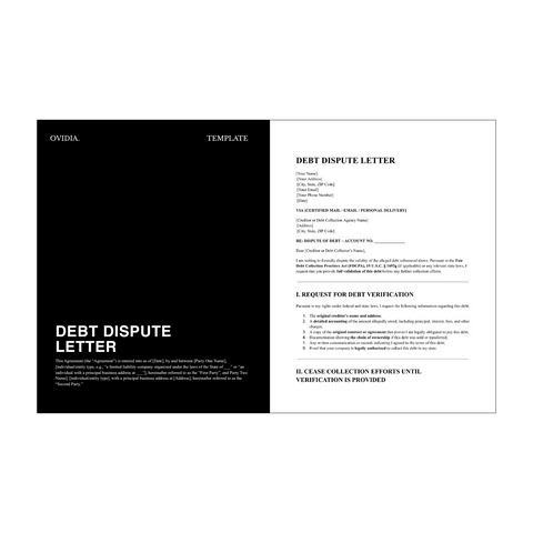Debt Dispute Letter Template