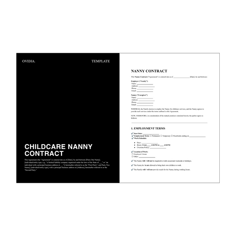 Childcare Nanny Contract Template