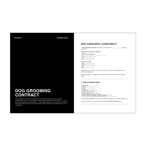 Dog Grooming Contract Template
