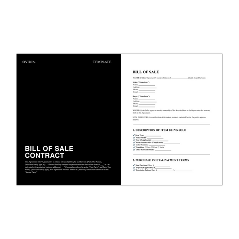 Bill of Sale Contract Template