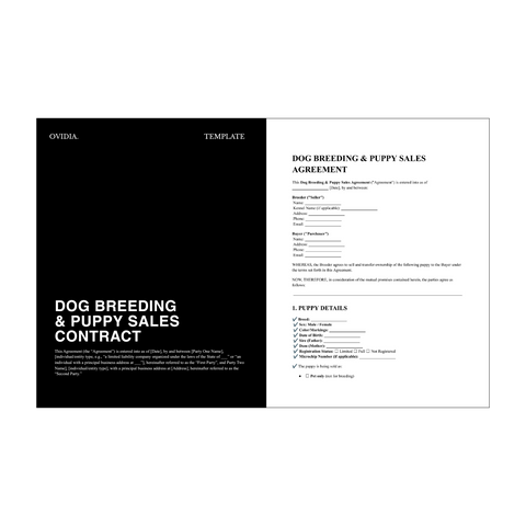 Dog Breeding & Puppy Sales Contract Template