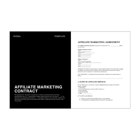 Affiliate Marketing Agreement Contract Template