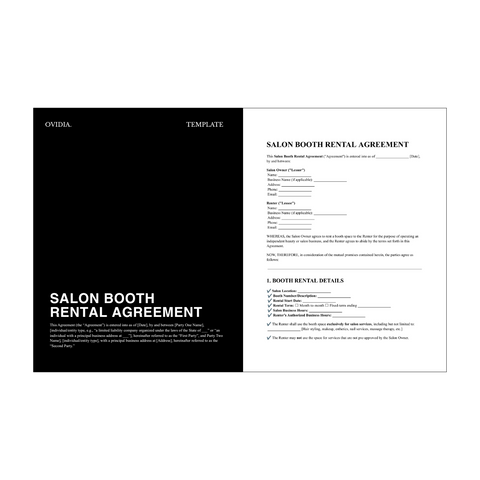 Salon Booth Rental Contract Template