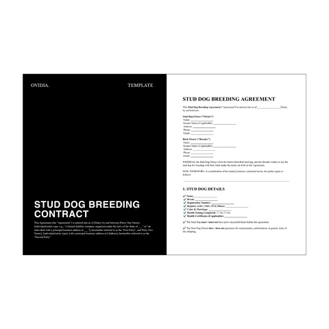 Stud Dog Breeding Contract Template